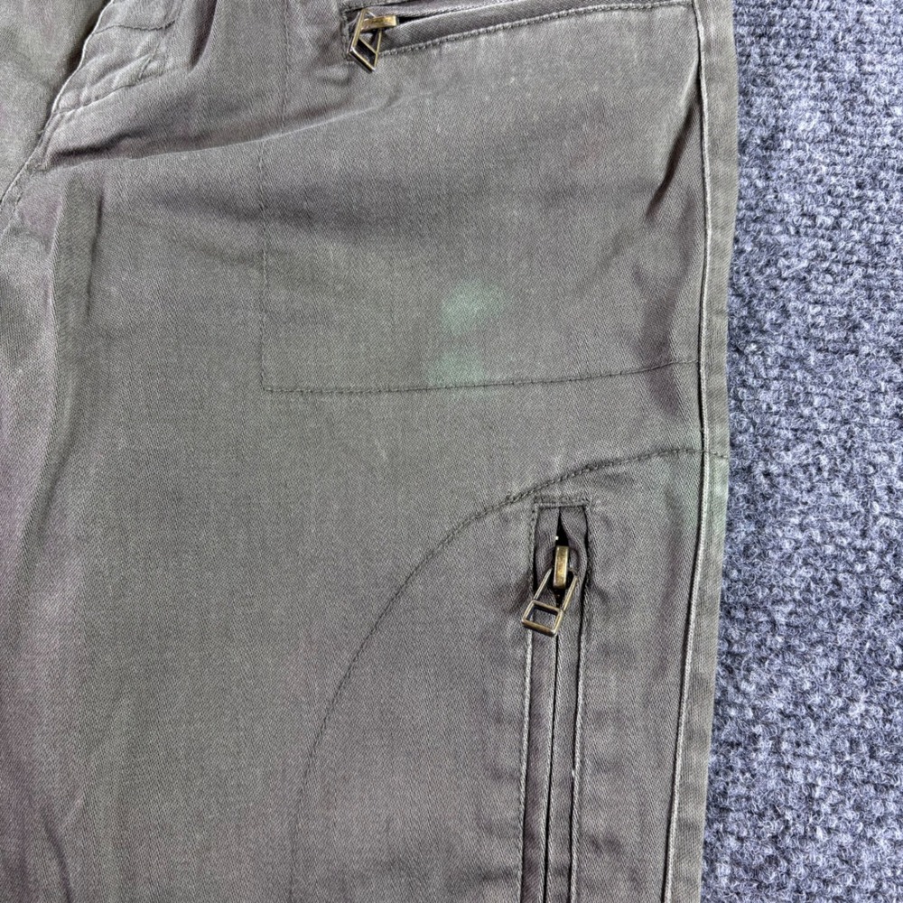 Joe's Jeans Moto Cargo Pants Women 25 Olive Green Ribbed Knee Zip Cuff Low Rise - Picture 3 of 10